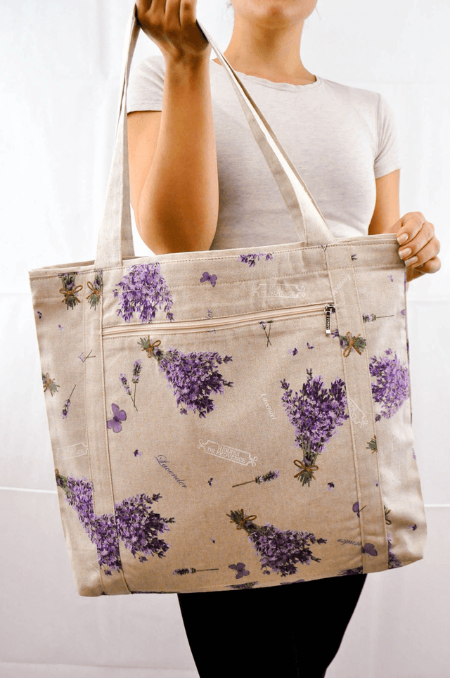 Lavender Bouquets Print Shopping Tote