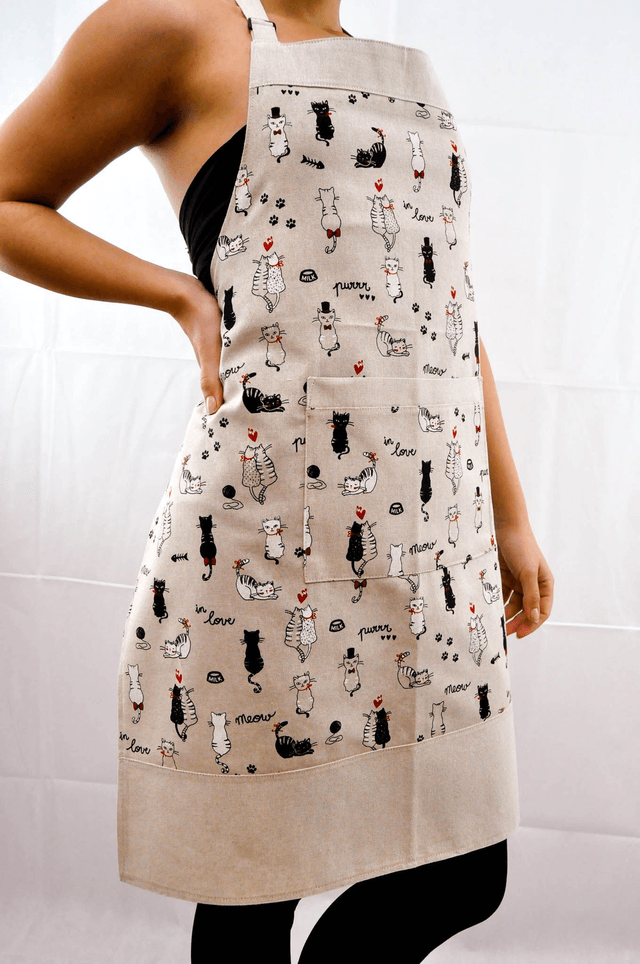 Black and White Lover Cats Apron
