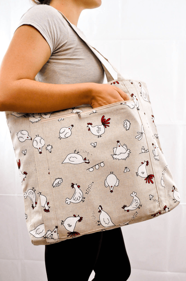 Chicken Family Shopping Tote