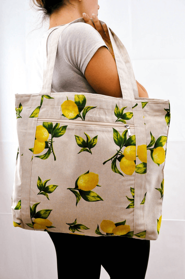 Lemons Print Shopping Tote