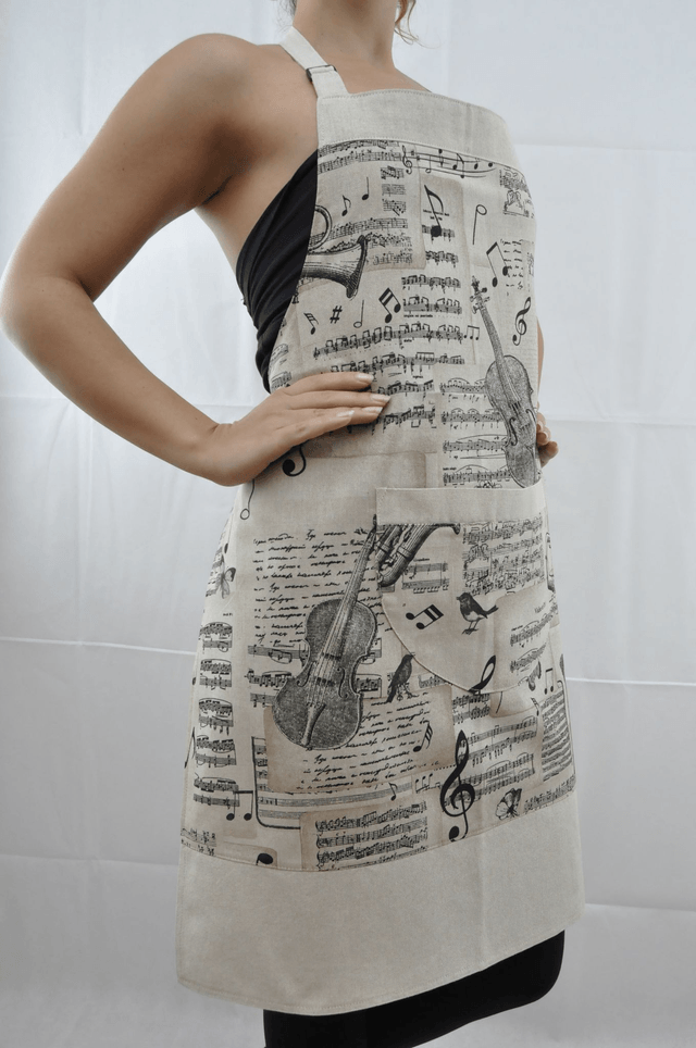 Musical Instruments and Notes Apron