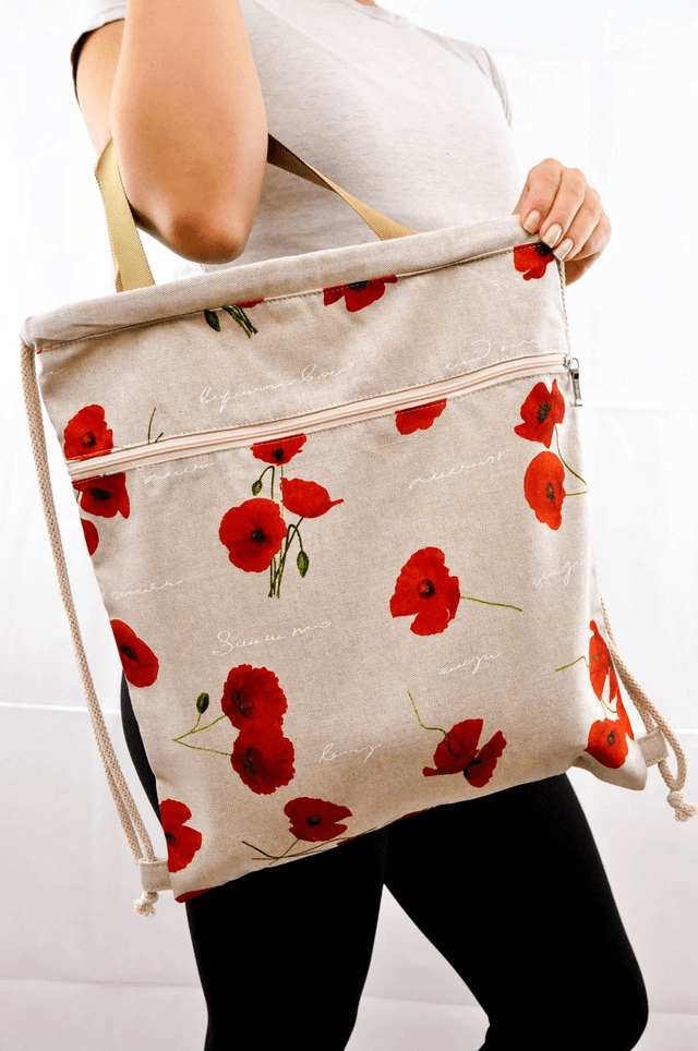 Red Poppies Print Backpack