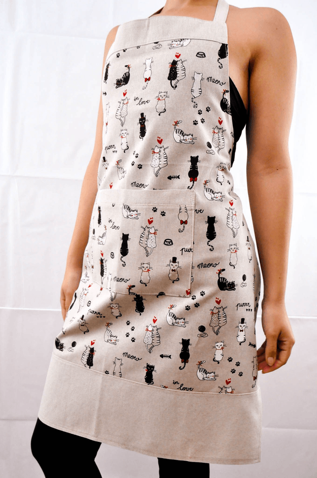 Black and White Lover Cats Apron