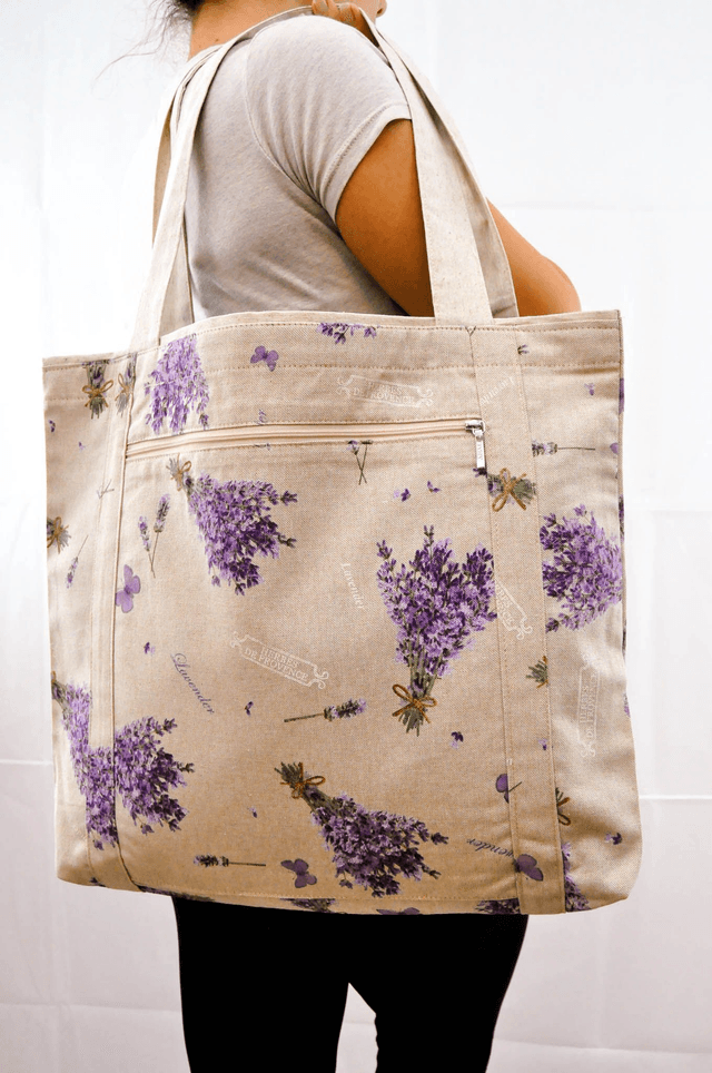 Lavender Bouquets Print Shopping Tote