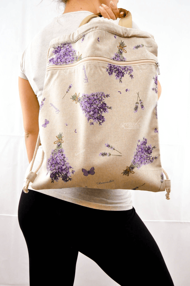 Lavender Bouquets Print Backpack
