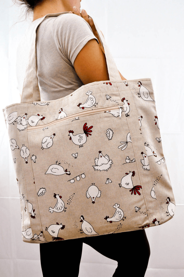Chicken Family Shopping Tote