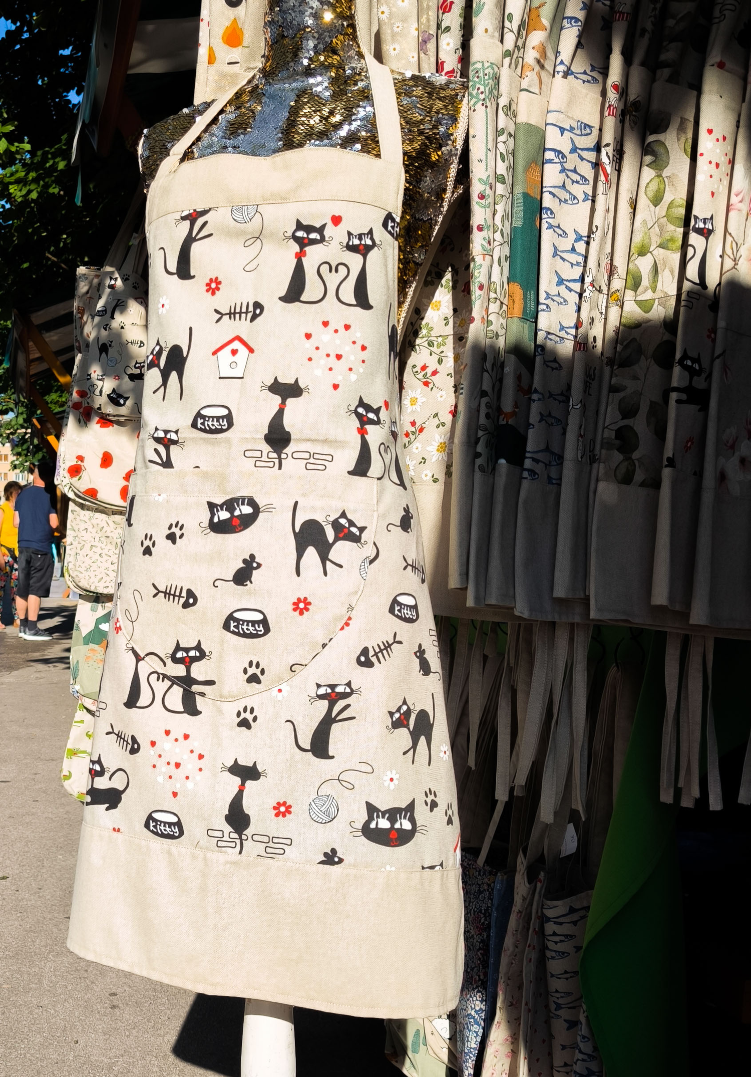 Apron featuring forest animals, greenery, forests